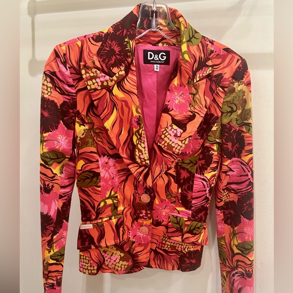D&G Dolce&Gabbana Vintage (1990s) Multicolor Floral Blazer - Picture 1 of 7
